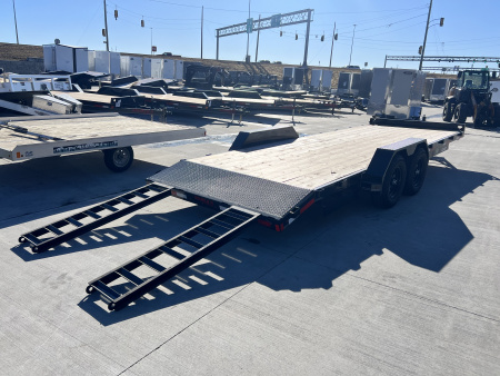 New NEW 2026 Double A 22’ flatbed Equipment Trailer 2-5200 lb axles=10K, dovetail, Slide In Ramps