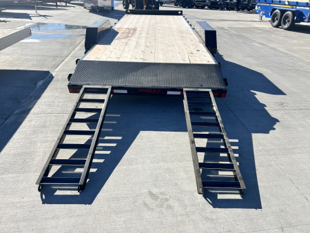 New NEW 2026 Double A 22’ flatbed Equipment Trailer 2-5200 lb axles=10K, dovetail, Slide In Ramps