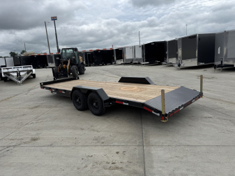 New NEW 2026 Double A 22’ flatbed Equipment Trailer 2-5200 lb axles=10K, dovetail, Slide In Ramps
