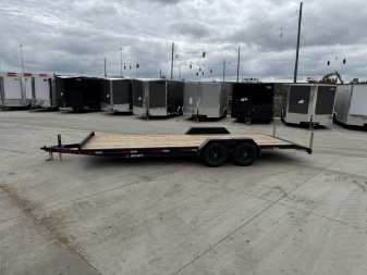 New NEW 2026 Double A 22’ flatbed Equipment Trailer 2-5200 lb axles=10K, dovetail, Slide In Ramps