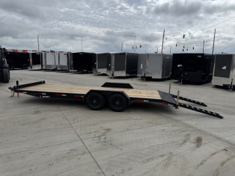 New NEW 2026 Double A 22’ flatbed Equipment Trailer 2-5200 lb axles=10K, dovetail, Slide In Ramps