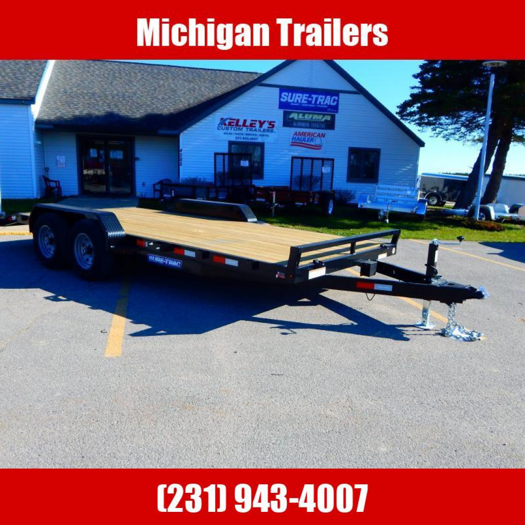 New 2025 Sure-Trac 7 x 20 (18+2) C-Channel Car Hauler Trailer  10K