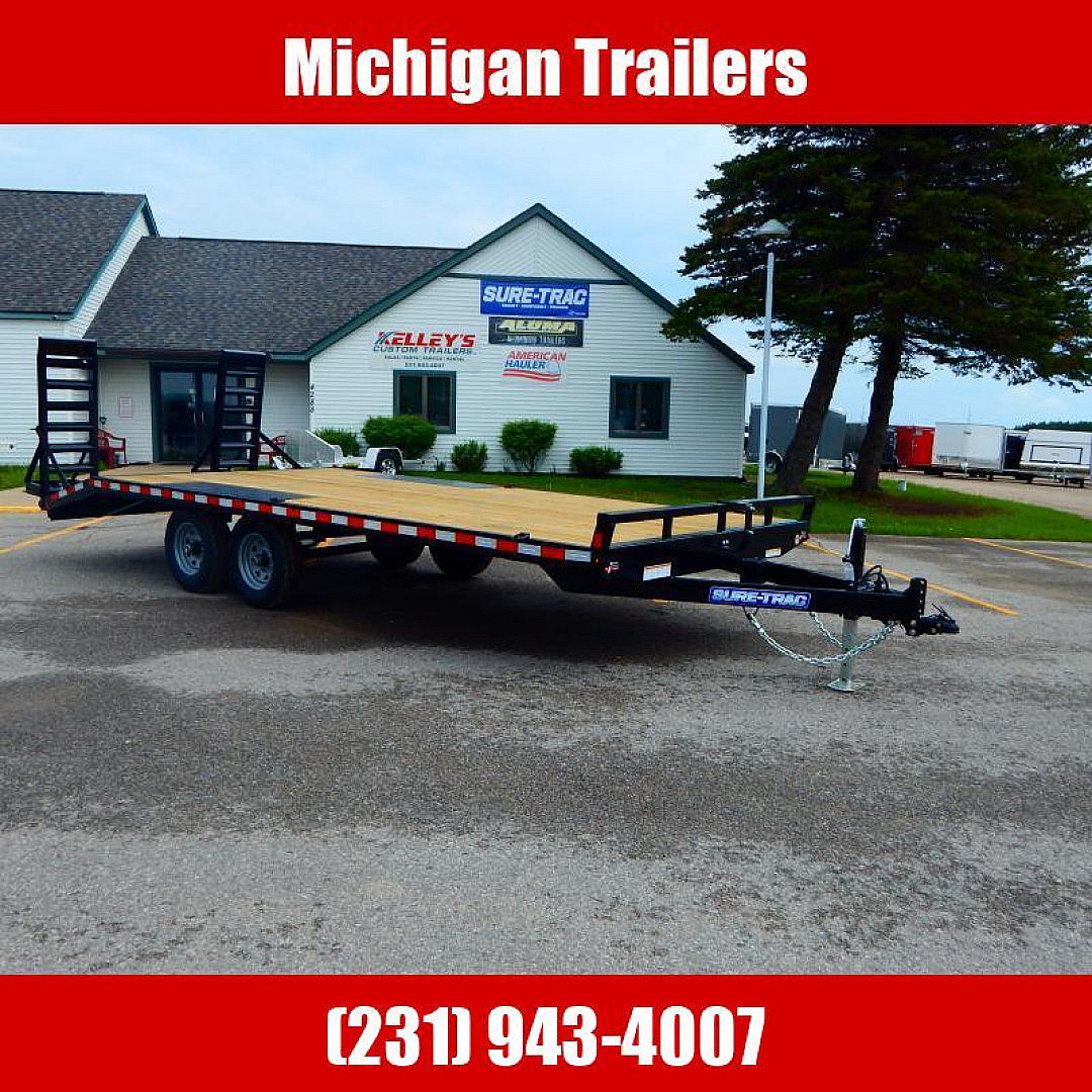 New 2025 Sure-Trac 8.5 x 17+3 Low Profile Beavertail Deckover Trailer  10K