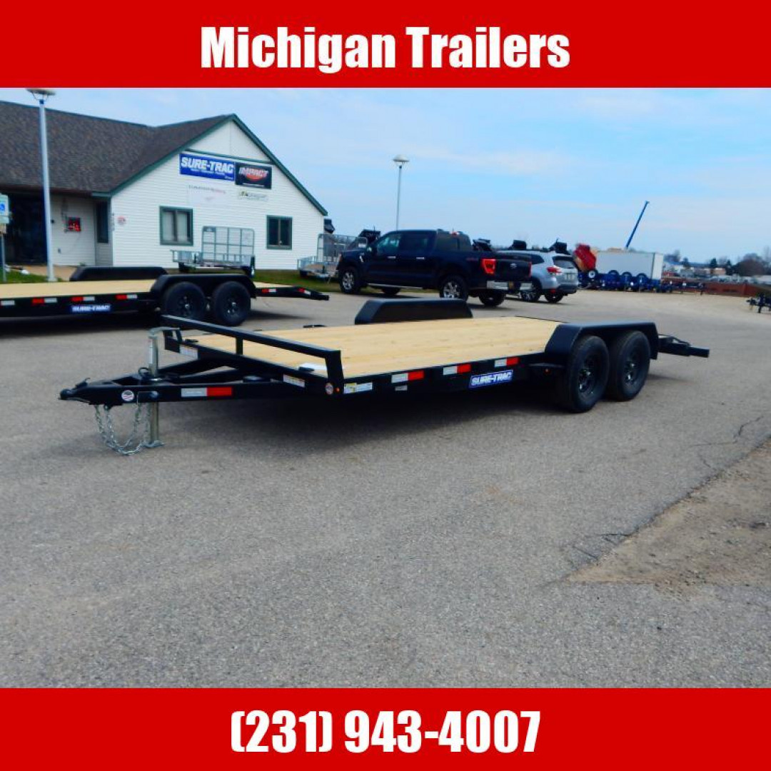 New 2025 Sure-Trac 7 x 18 (16+2) C-Channel Car Hauler Trailer  7K