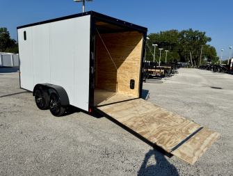 New 2026 Rock Solid Cargo 7x14 Rear Ramp Door 7K Polycore Cargo / Enclosed Trailer