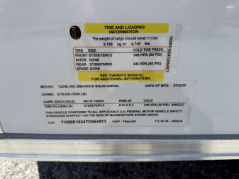 New 2026 Rock Solid Cargo 7x16Rear Ramp Door 7K Polycore Cargo / Enclosed Trailer