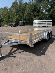 New 2026 SPORT HAVEN 7x14 Deluxe Aluminum Utility Trailer with Wood Deck and Side Loading