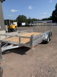 New 2026 SPORT HAVEN 7x14 Deluxe Aluminum Utility Trailer with Wood Deck and Side Loading