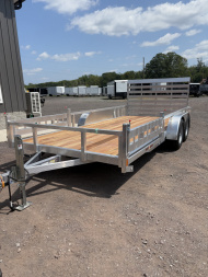 New 2026 SPORT HAVEN 7x16 Aluminum Utility Trailer with Wood Deck and Side Loading