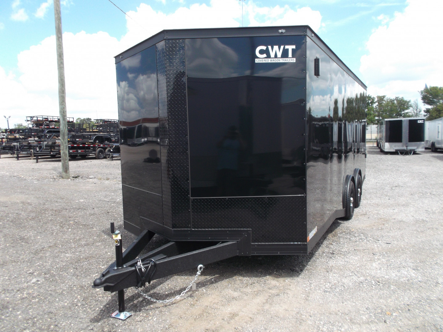 New 2025 Covered Wagon Trailers 8.5x24 Cargo / Enclosed Trailer / Car Hauler / 7ft Interior / 5200# Split Torsion Axles / 48" RV Side Door / 60" Triple Tube Tongue / .080 Black Poly Semi Screwless Exterior / Extra Wide Ramp / Mags / Black Out Package