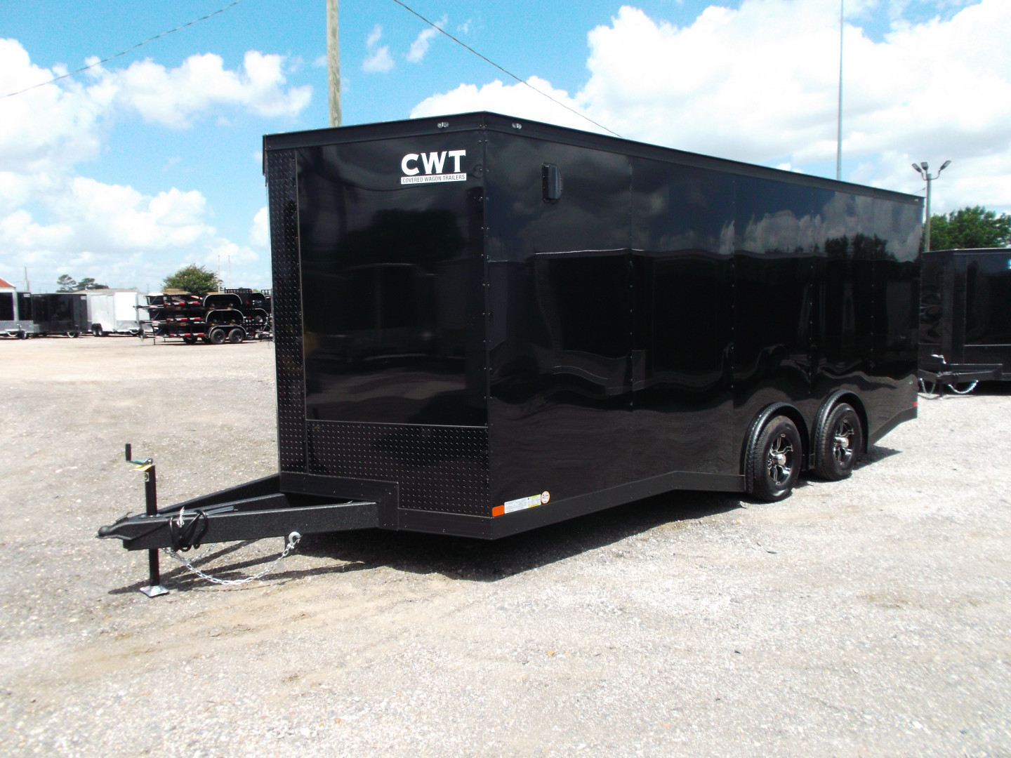 New 2025 Covered Wagon Trailers 8.5x24 Cargo / Enclosed Trailer / Car Hauler / 7ft Interior / 5200# Split Torsion Axles / 48" RV Side Door / 60" Triple Tube Tongue / .080 Black Poly Semi Screwless Exterior / Extra Wide Ramp / Mags / Black Out Package