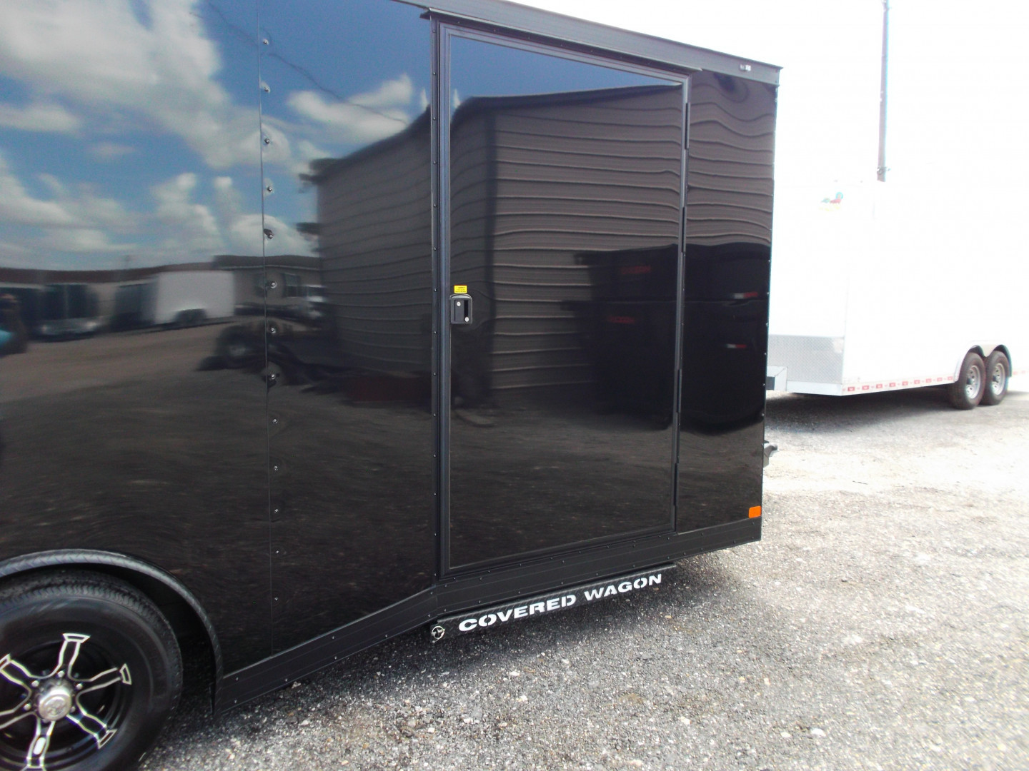 New 2025 Covered Wagon Trailers 8.5x24 Cargo / Enclosed Trailer / Car Hauler / 7ft Interior / 5200# Split Torsion Axles / 48" RV Side Door / 60" Triple Tube Tongue / .080 Black Poly Semi Screwless Exterior / Extra Wide Ramp / Mags / Black Out Package
