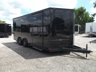 New 2025 Covered Wagon Trailers 8.5x24 Cargo / Enclosed Trailer / Car Hauler / 7ft Interior / 5200# Split Torsion Axles / 48" RV Side Door / 60" Triple Tube Tongue / .080 Black Poly Semi Screwless Exterior / Extra Wide Ramp / Mags / Black Out Package