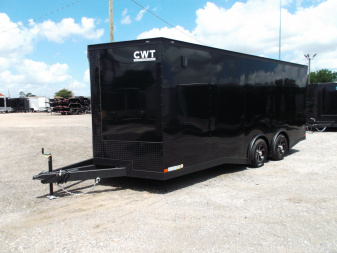 New 2025 Covered Wagon Trailers 8.5x24 Cargo / Enclosed Trailer / Car Hauler / 7ft Interior / 5200# Split Torsion Axles / 48" RV Side Door / 60" Triple Tube Tongue / .080 Black Poly Semi Screwless Exterior / Extra Wide Ramp / Mags / Black Out Package