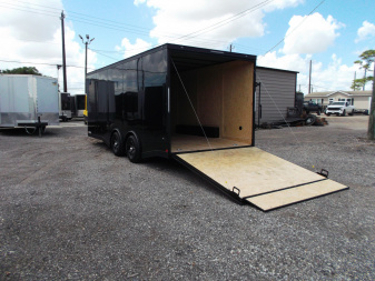 New 2025 Covered Wagon Trailers 8.5x24 Cargo / Enclosed Trailer / Car Hauler / 7ft Interior / 5200# Split Torsion Axles / 48" RV Side Door / 60" Triple Tube Tongue / .080 Black Poly Semi Screwless Exterior / Extra Wide Ramp / Mags / Black Out Package