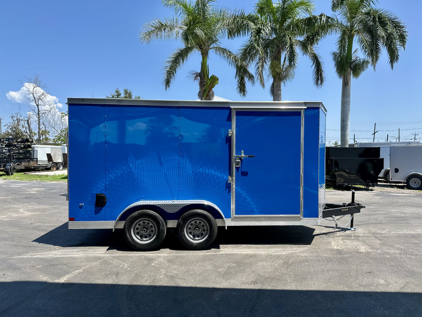 New 2025 Covered Wagon Trailers 7X14 TA BLUE POLYCORE WITH RAMP Cargo / Enclosed Trailer