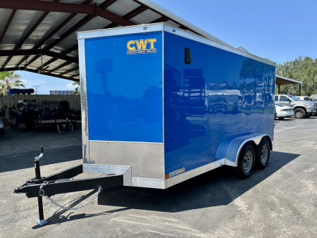 New 2025 Covered Wagon Trailers 7X14 TA BLUE POLYCORE WITH RAMP Cargo / Enclosed Trailer