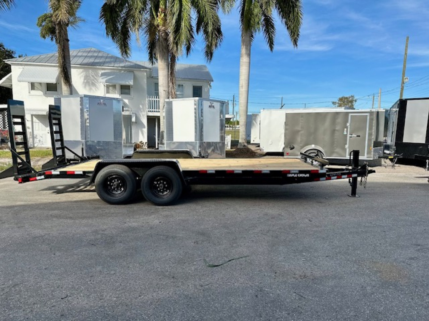 New 2025 Triple Crown Trailers 7X20 TA 14K WITH RAMPS Equipment Trailer