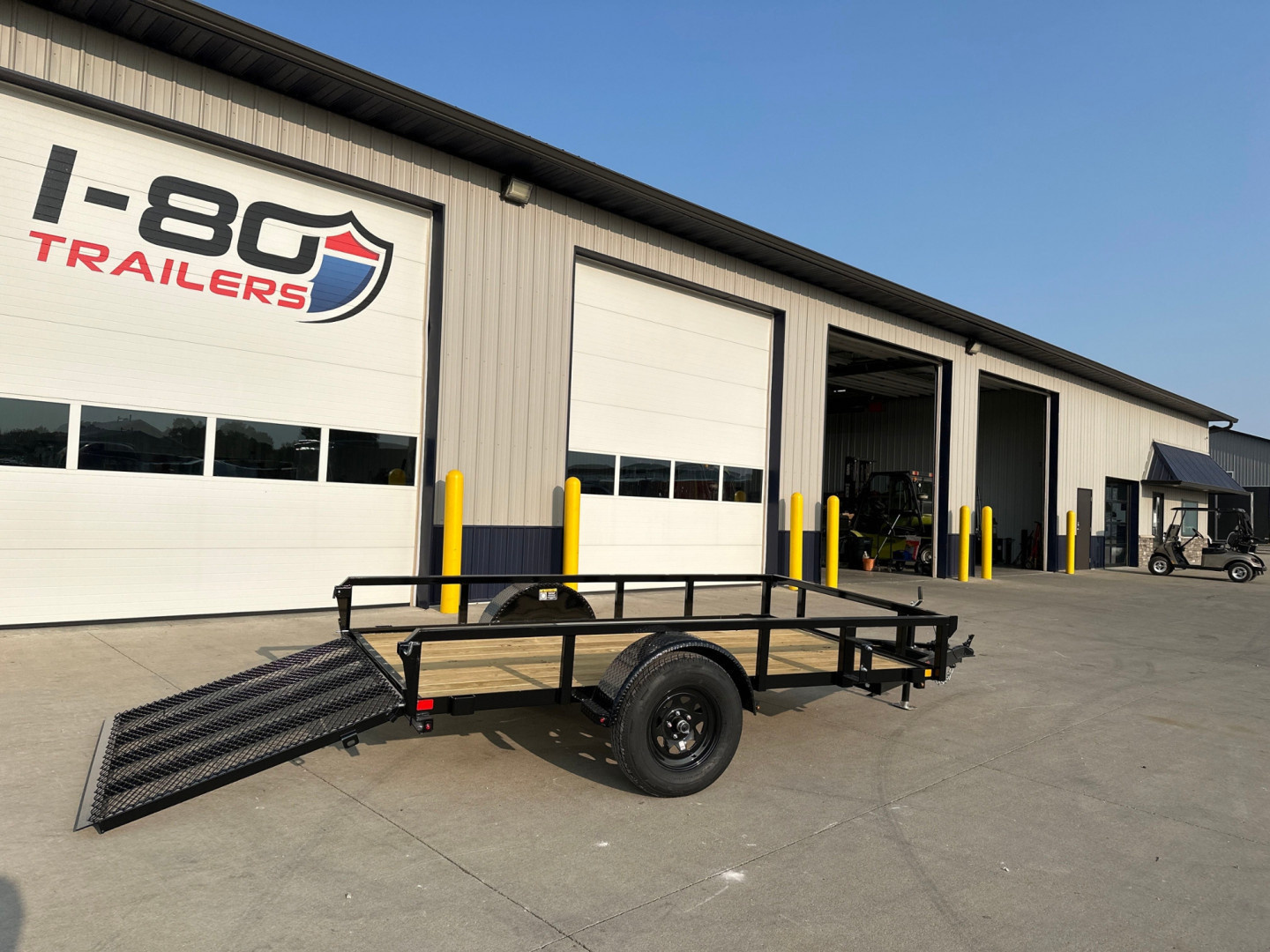 New 2026 H&H Black 66"x10' 3k Rail Side Utility Trailer