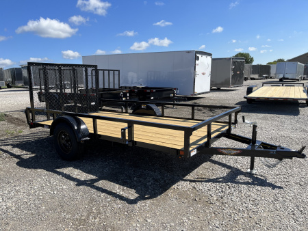 New 2026 H&H Black 82 x12' 3k Rail Side Utility Trailer