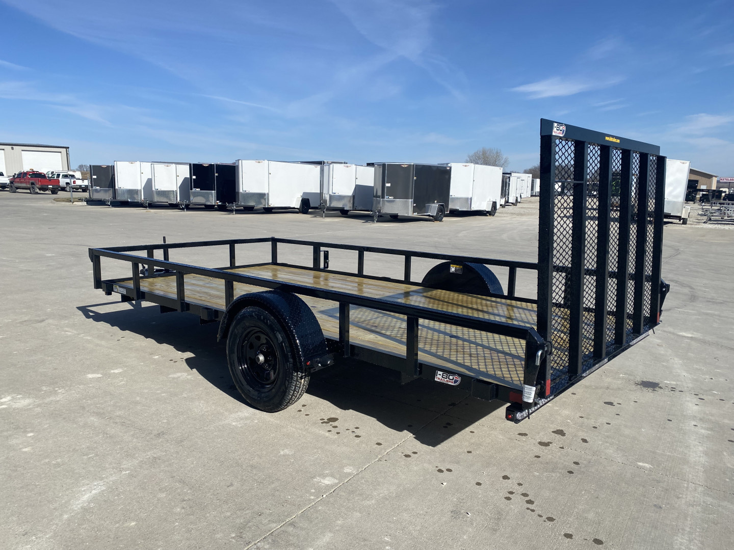 New 2026 H&H Black 82"x14' 3k Rail Side Utility Trailer
