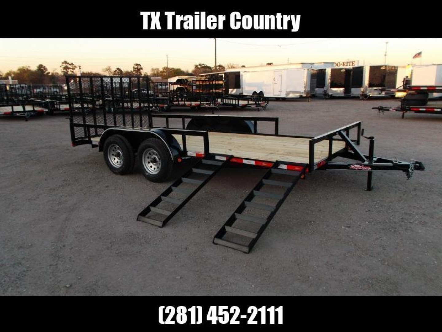 New 2026 J&C Trailers 83x16 Utility Trailer / ATV Trailer / Side by Side Trailer / 4ft Rear Ramp Gate / 5ft Side Load Ramps / 2" Bulldog Coupler