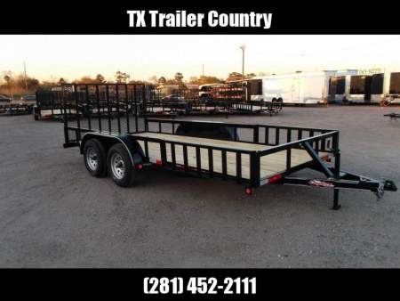 New 2026 J&C Trailers 83x16 Utility Trailer / ATV Trailer / Side by Side Trailer / 4ft Rear Ramp Gate / 5ft Side Load Ramps / 2" Bulldog Coupler