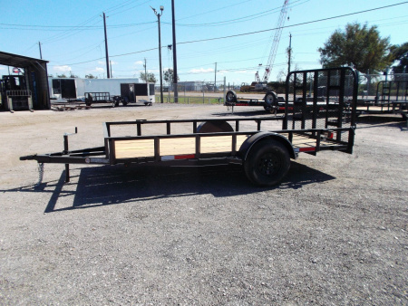 New 2026 J&C Trailers 77x12 SA Utility Trailer / C-Channel Wrap Tongue / 2" Bulldog Coupler / 4ft Ramp Gate