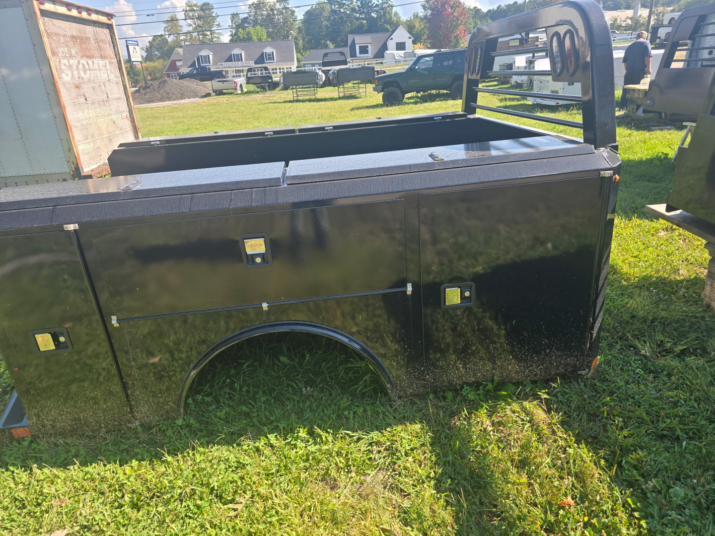 New 2026 Norstar SC0868458 Truck Bed / BLACK IN COLOR / FORD OR RAM LONG BED SINGLE REAR WHEEL PICKUP REPLACEMENT BED / 58" C/A/ B&W GOOSENECK BALL / FLIP TOP LIDS / HEADBOARD