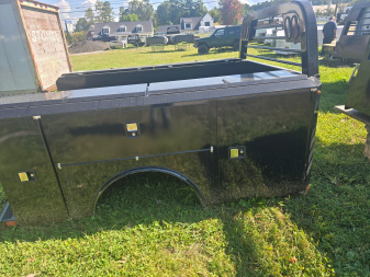 New 2026 Norstar SC0868458 Truck Bed / BLACK IN COLOR / FORD OR RAM LONG BED SINGLE REAR WHEEL PICKUP REPLACEMENT BED / 58  C/A/ B&W GOOSENECK BALL / FLIP TOP LIDS / HEADBOARD