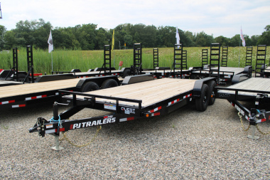 New 2026 PJ Trailers 20' FR 14K GVWR EQUIPMENT TRAILER WITH FOLDING RAMPS 49526 Equipment Trailer