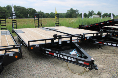 New 2026 PJ Trailers 20' FR 14K GVWR EQUIPMENT TRAILER WITH FOLDING RAMPS 49438 Equipment Trailer