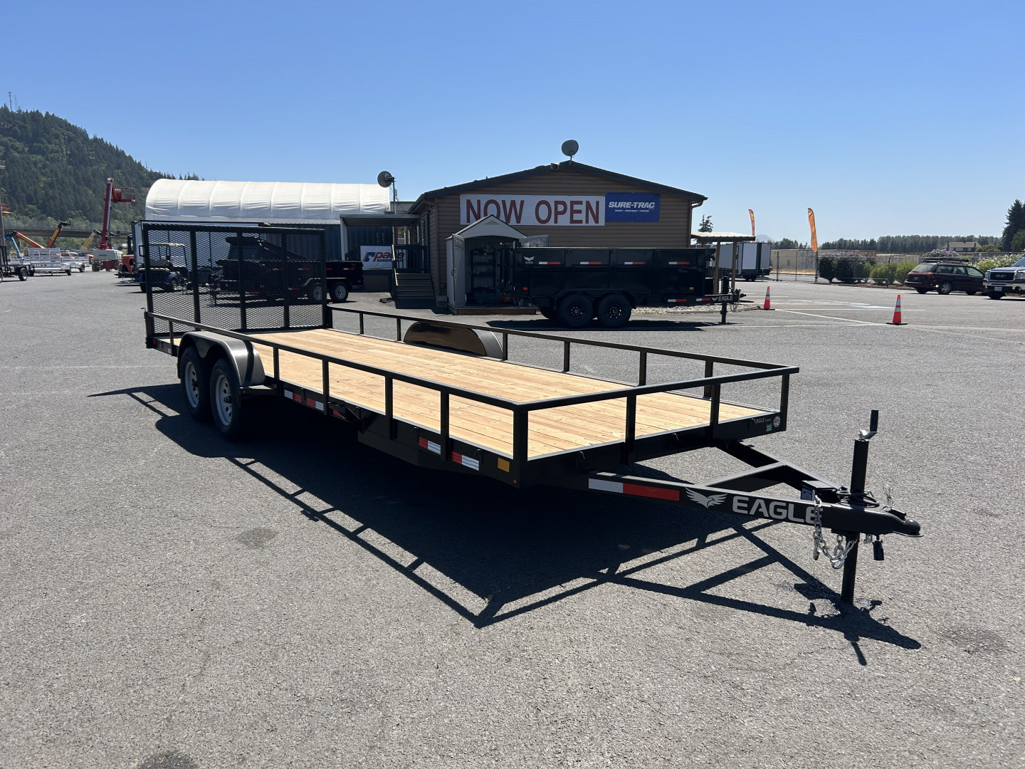 New 2026 Eagle Trailers 7x22 Fender High Rail Flatbed Trailer 7K GVWR