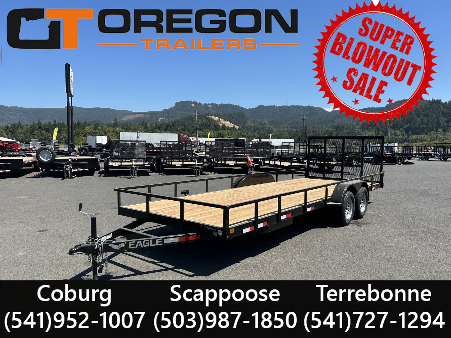 New 2026 Eagle Trailers 7x22 Fender High Rail Flatbed Trailer 7K GVWR