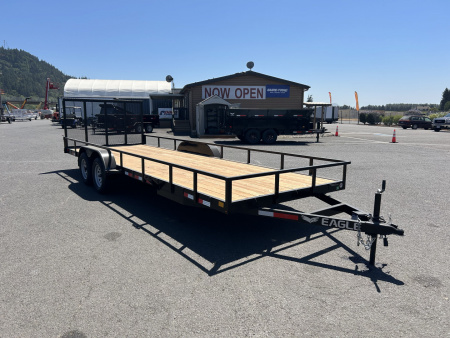New 2026 Eagle Trailers 7x22 Fender High Rail Flatbed Trailer 7K GVWR