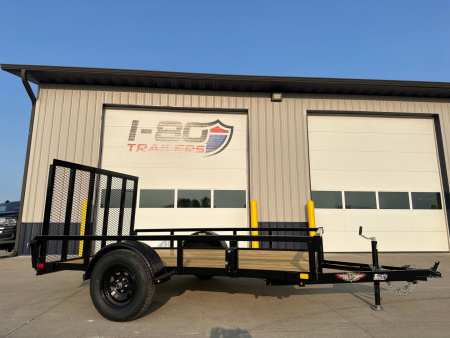 New 2025 H&H Black 76 x10' 3k Rail Side Utility Trailer