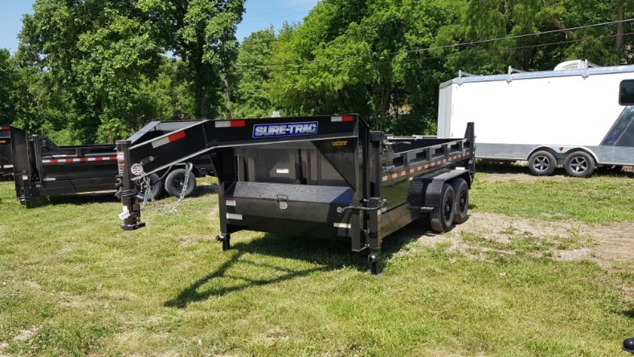 New 2026 Sure-Trac 82x14 Gooseneck Telescopic Dump Trailer 14K