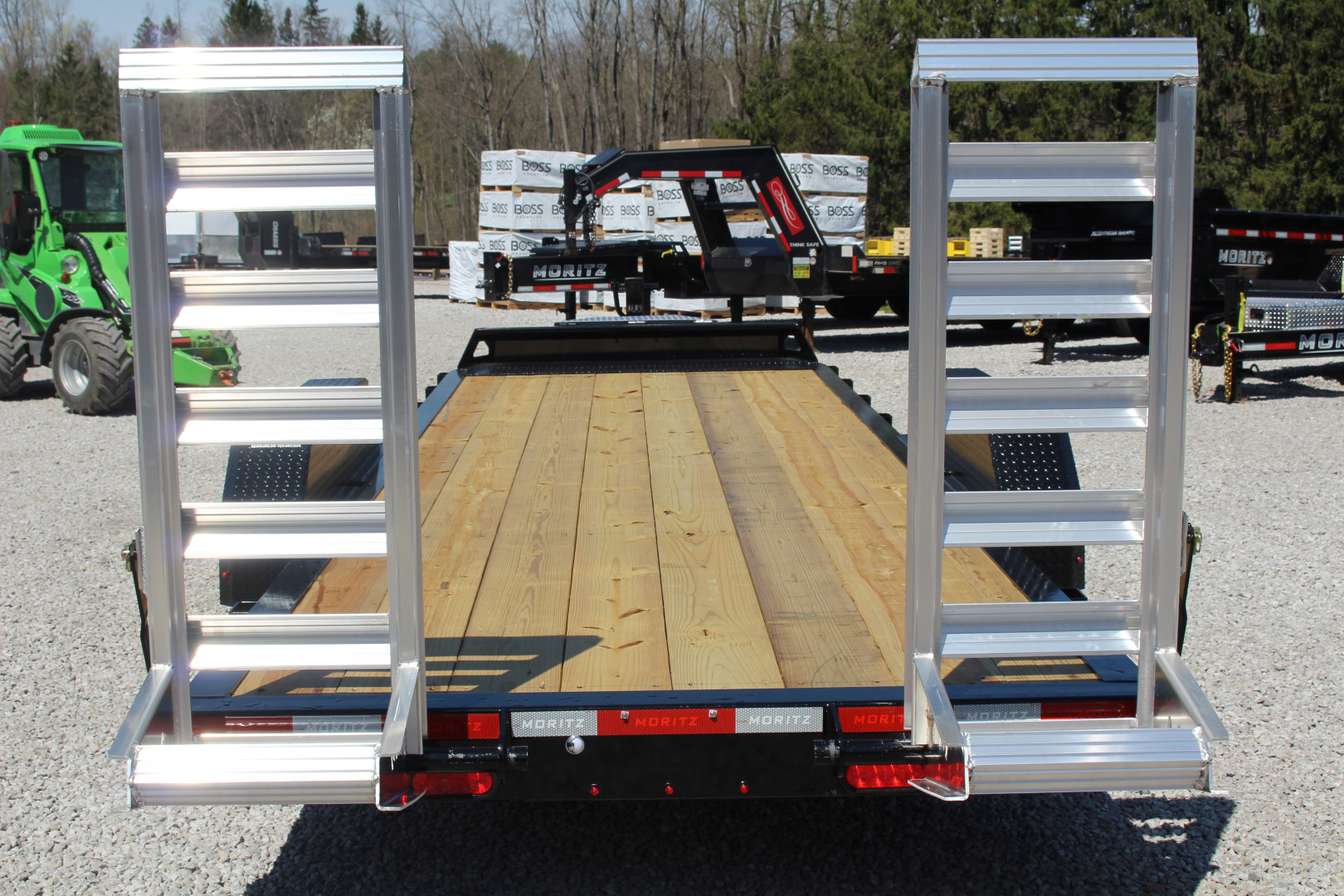 New 2025 Moritz ELBH 7' x 22' Low Pro - Aluminum Ramps - Equipment Trailer - 16000# GVW