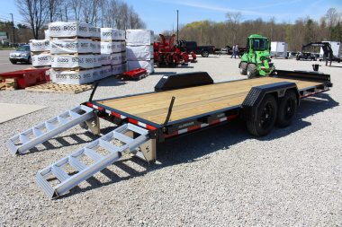 New 2025 Moritz ELBH 7' x 22' Low Pro - Aluminum Ramps - Equipment Trailer - 16000# GVW