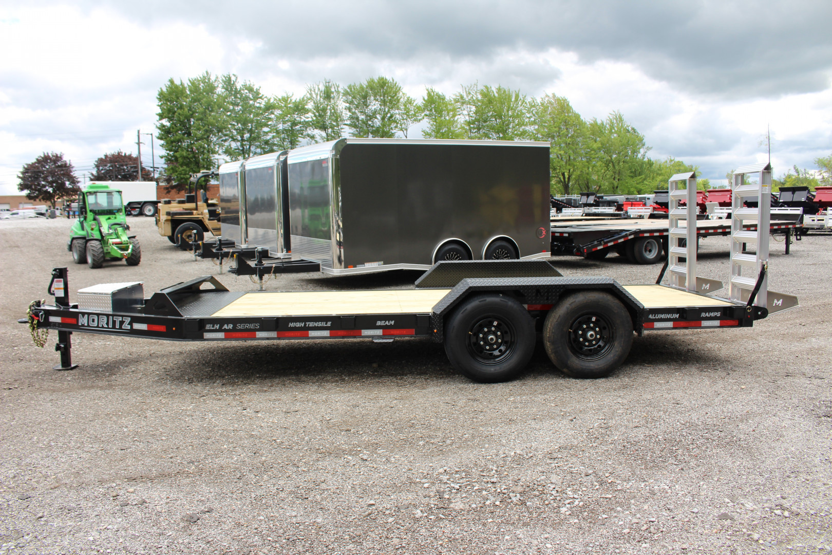 New 2025 Moritz ELBH 7' x 16' Low Pro - Aluminum Ramps - Equipment Trailer - 14000# GVW