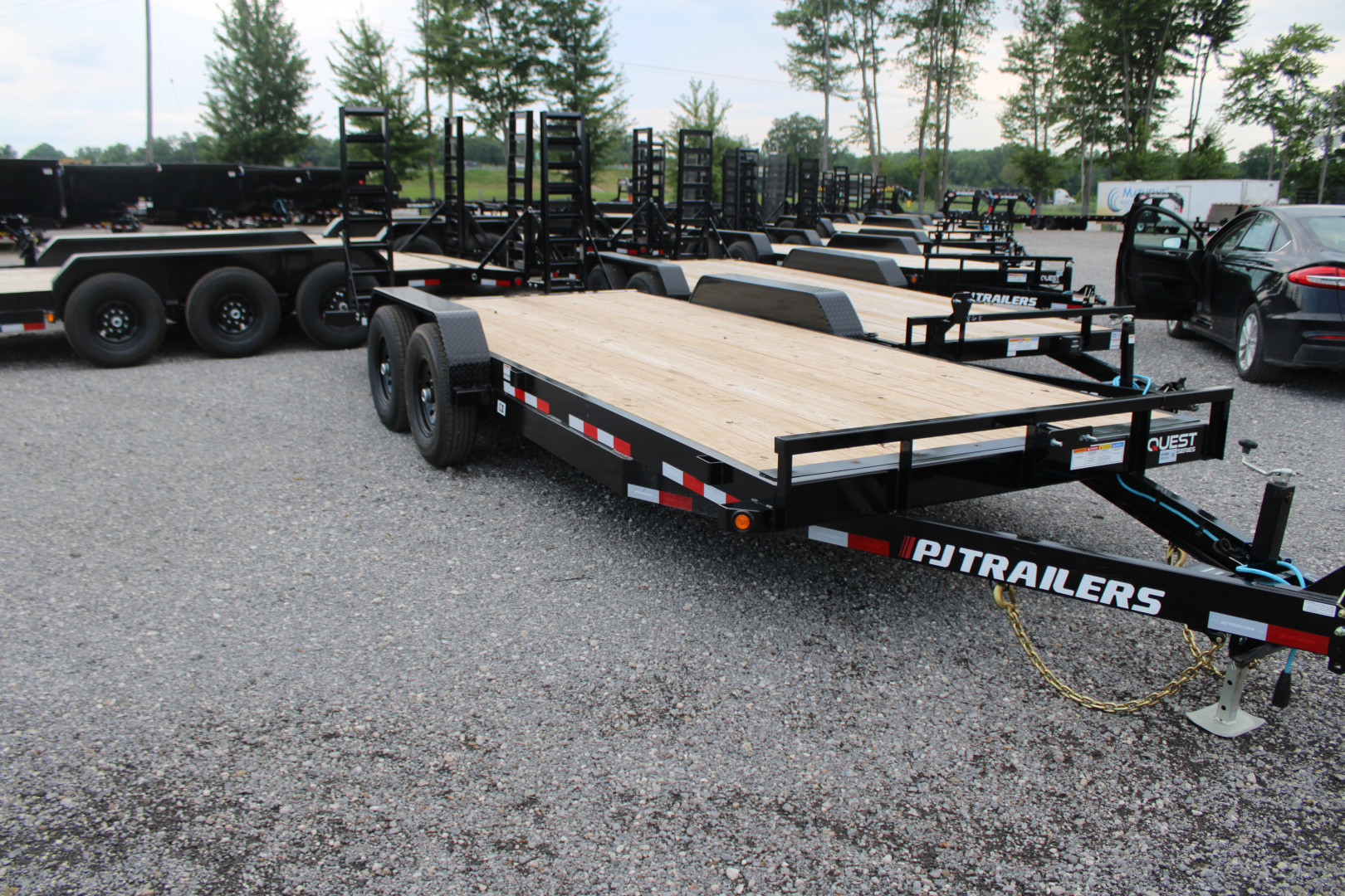 New 2026 PJ Trailers 20' FR 14K GVWR EQUIPMENT TRAILER WITH FOLDING RAMPS 49524 Equipment Trailer **CLEARANCE**