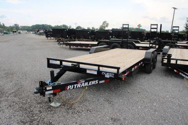 New 2026 PJ Trailers 20' FR 14K GVWR EQUIPMENT TRAILER WITH FOLDING RAMPS 49524 Equipment Trailer **CLEARANCE**
