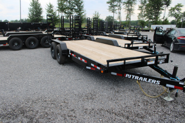 New 2026 PJ Trailers 20' FR 14K GVWR EQUIPMENT TRAILER WITH FOLDING RAMPS 49524 Equipment Trailer