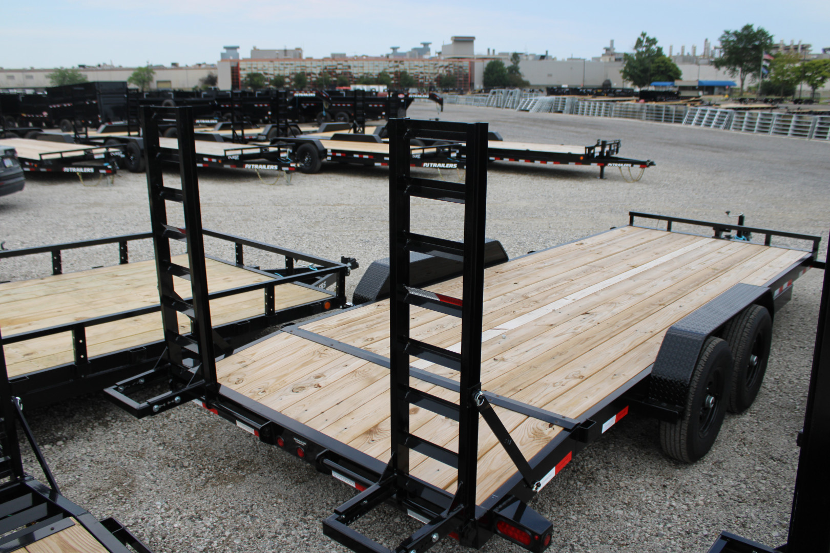 New 2026 PJ Trailers 20' FR 14K GVWR EQUIPMENT TRAILER WITH FOLDING RAMPS 49525 Equipment Trailer