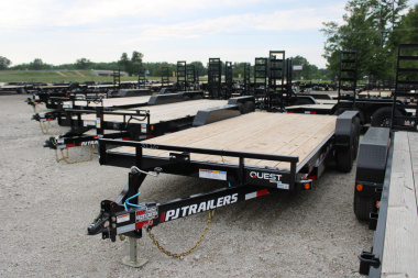 New 2026 PJ Trailers 20' FR 14K GVWR EQUIPMENT TRAILER WITH FOLDING RAMPS 49523 Equipment Trailer