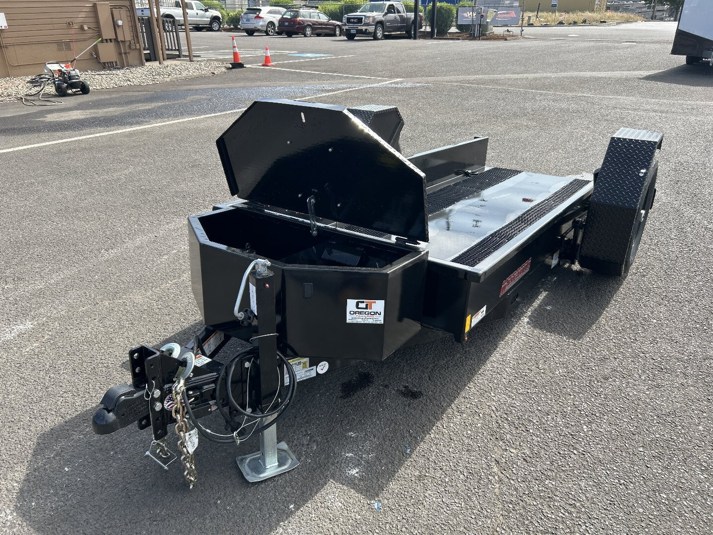 New 2025 Midsota 4.5x12 Steel Deck Power Tilt Equipment Trailer 7.7K GVWR