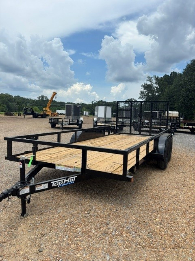 New 2025 Top Hat 77''x16' Tandem Axle W/Gate Utility Trailer