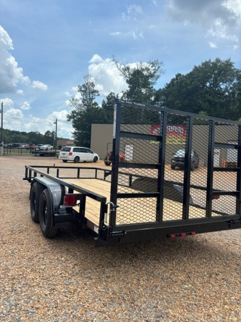 New 2025 Top Hat 77''x16' Tandem Axle W/Gate Utility Trailer