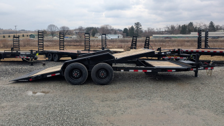 New 2025 CAM SUPERLINE 21' (5+16) XW Lo Pro Split Tilt Trailer w/ Removable Fenders