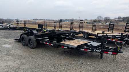 New 2025 CAM SUPERLINE 21' (5+16) XW Lo Pro Split Tilt Trailer w/ Removable Fenders